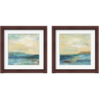 Framed 'Sunset Beach 2 Piece Framed Art Print Set' border=