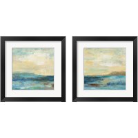 Framed 'Sunset Beach 2 Piece Framed Art Print Set' border=