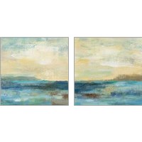 Framed 'Sunset Beach 2 Piece Art Print Set' border=