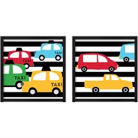 Framed Bright Cars Multi 2 Piece Framed Art Print Set