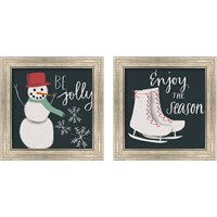 Framed 'Chalkboard Christmas 2 Piece Framed Art Print Set' border=