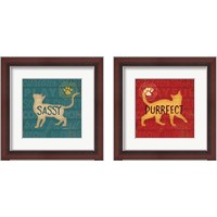 Framed 'Cat Traits 2 Piece Framed Art Print Set' border=