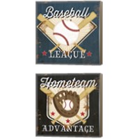 Framed 'Baseball 2 Piece Canvas Print Set' border=