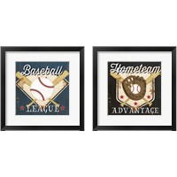 Framed 'Baseball 2 Piece Framed Art Print Set' border=