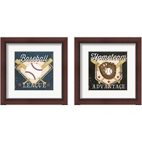 Framed 'Baseball 2 Piece Framed Art Print Set' border=