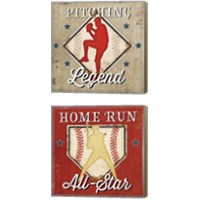 Framed 'Baseball 2 Piece Canvas Print Set' border=