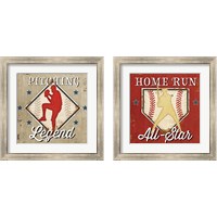 Framed 'Baseball 2 Piece Framed Art Print Set' border=