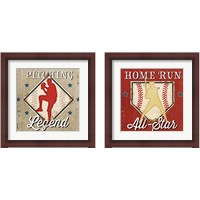 Framed 'Baseball 2 Piece Framed Art Print Set' border=