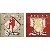 Framed 'Baseball 2 Piece Art Print Set' border=