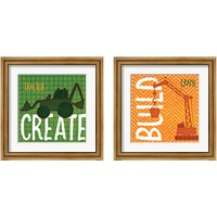 Framed 'Kids Construction 2 Piece Framed Art Print Set' border=