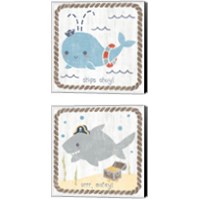 Framed 'Nautical Friends 2 Piece Canvas Print Set' border=