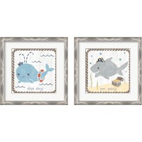 Framed 'Nautical Friends 2 Piece Framed Art Print Set' border=