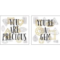 Framed 'You Are Precious & A Gem 2 Piece Art Print Set' border=
