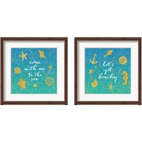 Framed 'Golden Sea 2 Piece Framed Art Print Set' border=