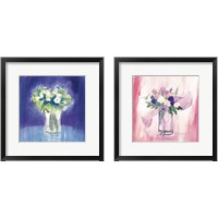 Framed 'Floral Bouquets 2 Piece Framed Art Print Set' border=