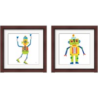 Framed 'Robot Party 2 Piece Framed Art Print Set' border=