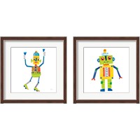 Framed 'Robot Party 2 Piece Framed Art Print Set' border=