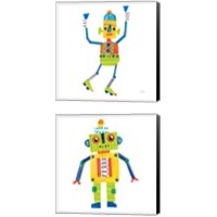 Framed Robot Party 2 Piece Canvas Print Set