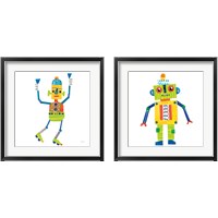 Framed 'Robot Party 2 Piece Framed Art Print Set' border=