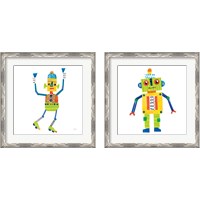 Framed 'Robot Party 2 Piece Framed Art Print Set' border=