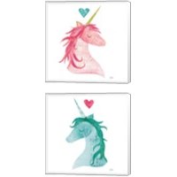 Framed Unicorn Magic Heart 2 Piece Canvas Print Set