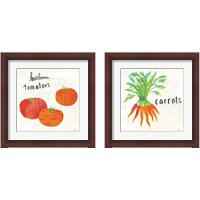 Framed 'Kitchen Garden Cream 2 Piece Framed Art Print Set' border=