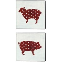 Framed 'Modern Americana Farm on White 2 Piece Canvas Print Set' border=
