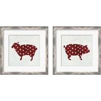 Framed 'Modern Americana Farm on White 2 Piece Framed Art Print Set' border=