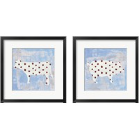 Framed 'Modern Americana Farm on Blue 2 Piece Framed Art Print Set' border=