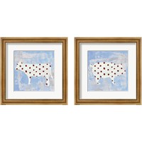 Framed 'Modern Americana Farm on Blue 2 Piece Framed Art Print Set' border=