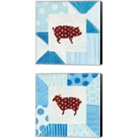 Framed 'Modern Americana Farm Quilt  2 Piece Canvas Print Set' border=
