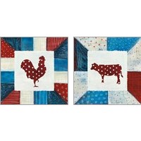 Framed 'Modern Americana Farm Quilt  2 Piece Art Print Set' border=