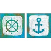 Framed 'Ahoy  2 Piece Art Print Set' border=