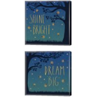 Framed 'Twilight Fireflies 2 Piece Canvas Print Set' border=