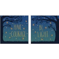 Framed 'Twilight Fireflies 2 Piece Art Print Set' border=