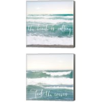 Framed 'Feel the Waves 2 Piece Canvas Print Set' border=