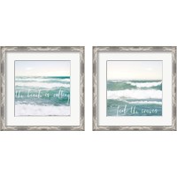 Framed 'Feel the Waves 2 Piece Framed Art Print Set' border=