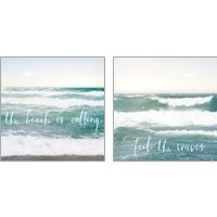 Framed 'Feel the Waves 2 Piece Art Print Set' border=