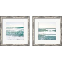 Framed 'Feel the Waves 2 Piece Framed Art Print Set' border=