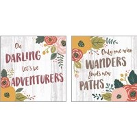 Framed Wildflower Daydreams on White 2 Piece Art Print Set