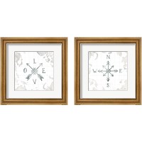 Framed 'Watercolor Wanderlust Adventure 2 Piece Framed Art Print Set' border=