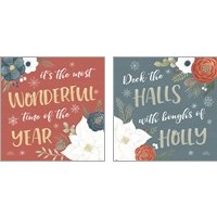 Framed 'Holiday Garden 2 Piece Art Print Set' border=