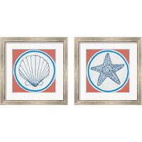 Framed 'Summer Shells 2 Piece Framed Art Print Set' border=