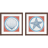 Framed 'Summer Shells 2 Piece Framed Art Print Set' border=