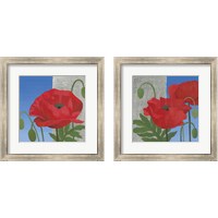 Framed 'More Poppies 2 Piece Framed Art Print Set' border=