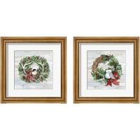 Framed Holiday Wreath 2 Piece Framed Art Print Set