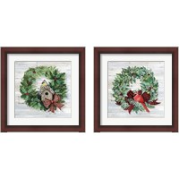 Framed Holiday Wreath 2 Piece Framed Art Print Set