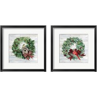 Framed Holiday Wreath 2 Piece Framed Art Print Set