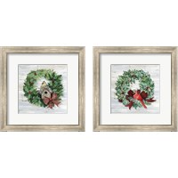 Framed Holiday Wreath 2 Piece Framed Art Print Set