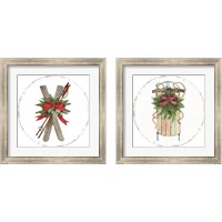 Framed 'Holiday Sports 2 Piece Framed Art Print Set' border=